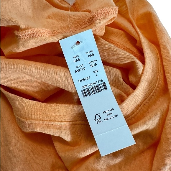 J. Crew 100% Cotton Peach Orange Short Sleeve Tee Size L - Picture 11 of 17